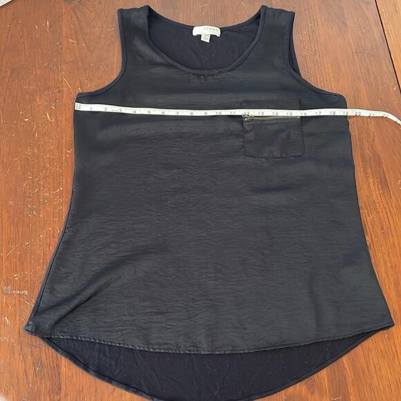 Kenar Womens Medium Tank Top Zipper Breast Pocket Scoop Neck Black Style 114716 - Picture 7 of 8